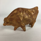 Japanese Zodiac Symbol Metal Gold Cow Vtg Statue Ornament Okimono Ushi BD651