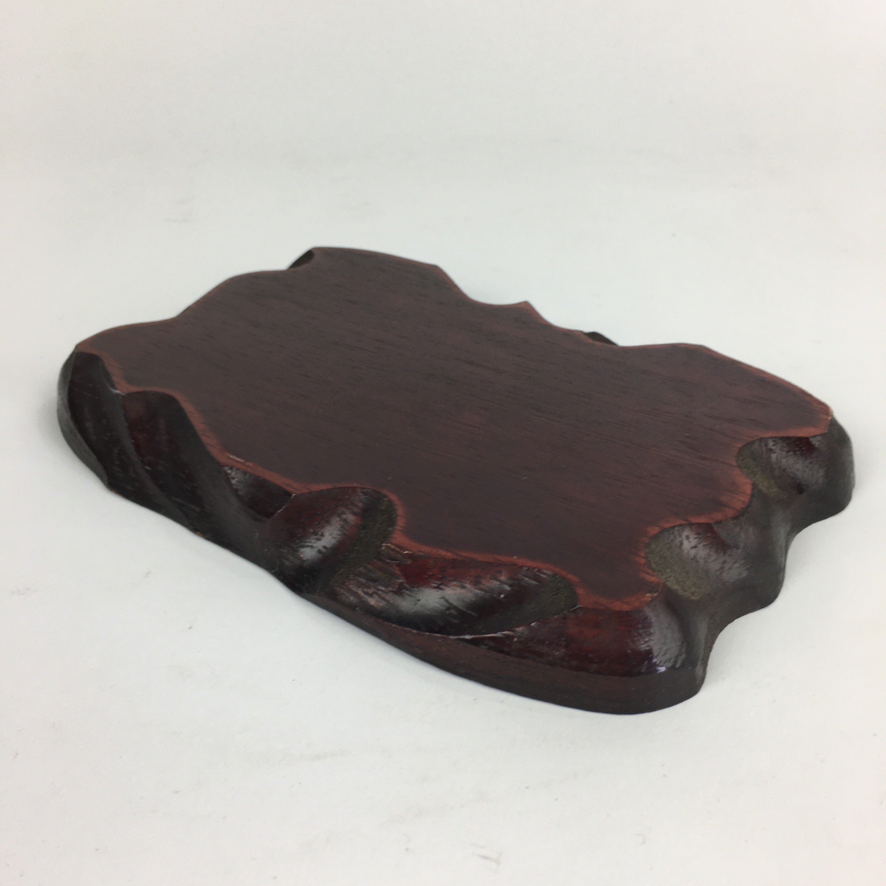 Japanese lacquered Flower Vase Stand Vtg Wood Board Kadai Ikebana Bonsai WT372