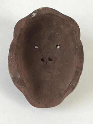 Japanese Ceramic Small Face Mask Vtg Pottery Yakimono Demon Face KF581