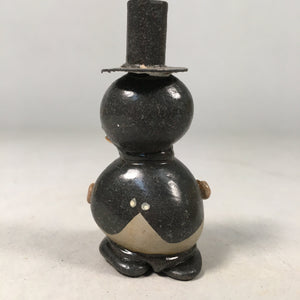 Japanese Kokeshi Doll Vtg Stone Figurine Silk Hat Tuxedo Man Round KF387