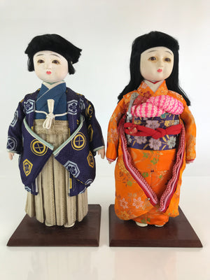 Japanese Yoshihama Ningyo Boy girl Hina Doll Festival Purple Kimono Obi PX649