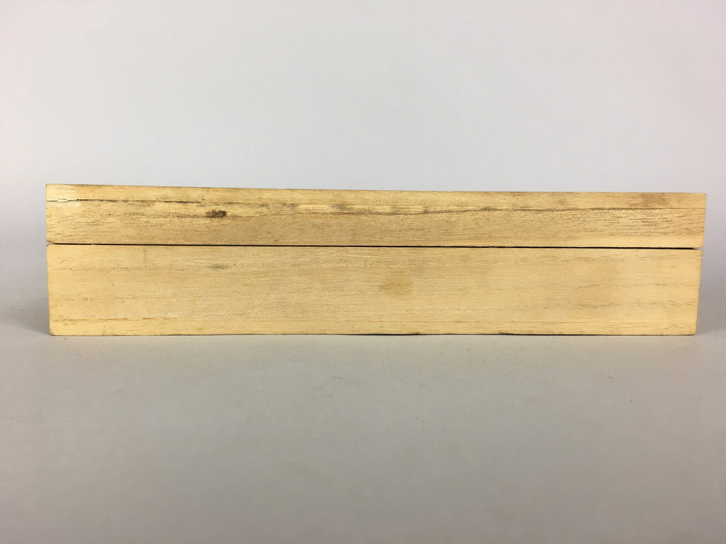 Jpanese Wooden Storage Box Pottery Vtg Hako Inside 14.2x23.8x2.8cm WB781