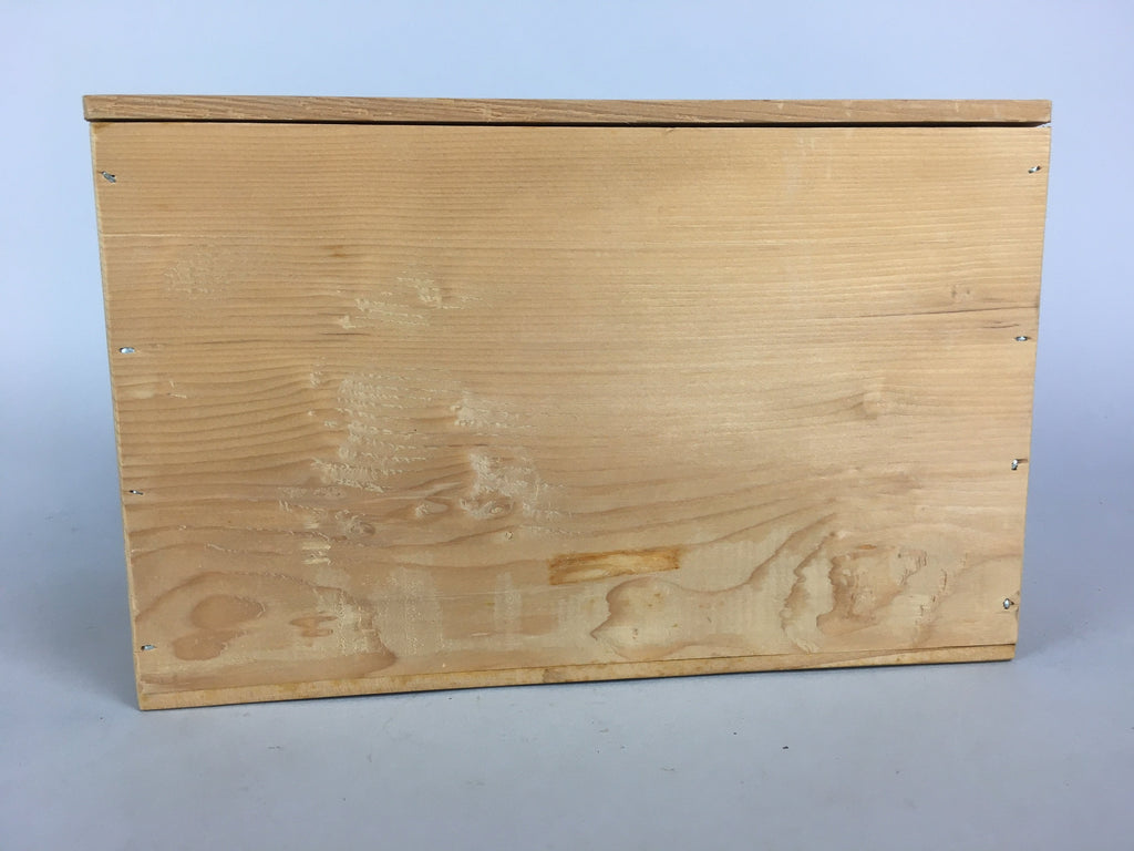 Jpanese Wooden Storage Box Pottery Vtg Hako Inside 22.5x14x14cm WB782