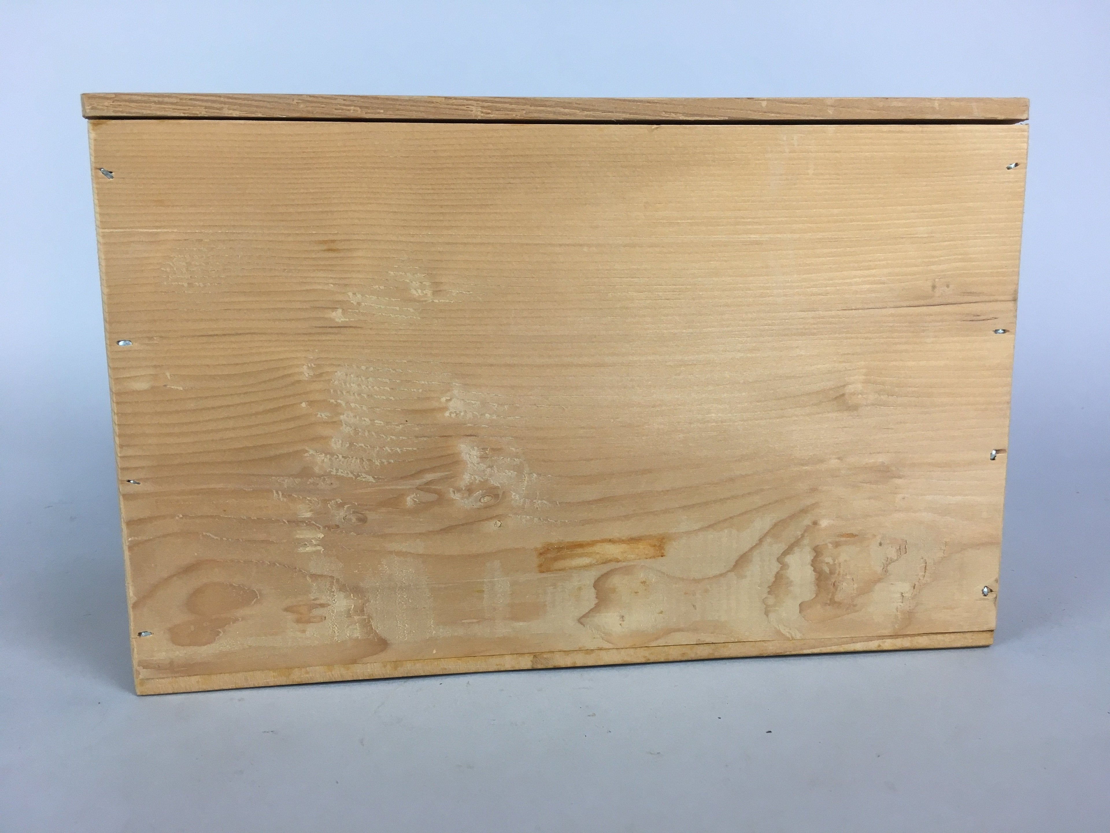 Jpanese Wooden Storage Box Pottery Vtg Hako Inside 22.5x14x14cm WB782
