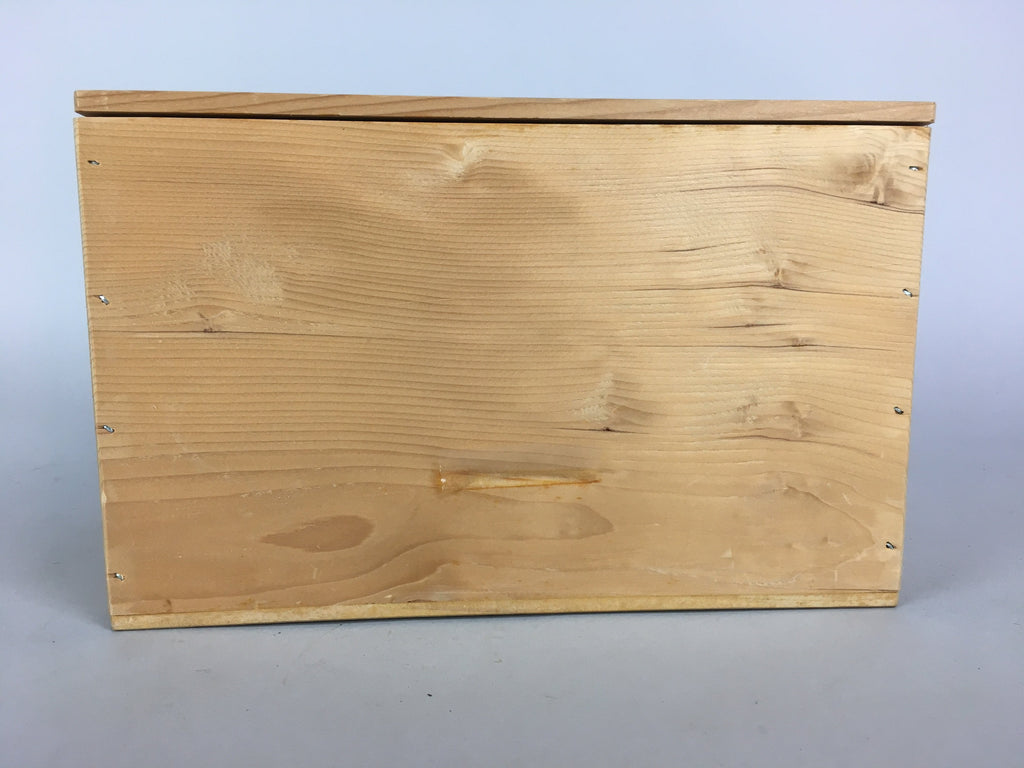 Jpanese Wooden Storage Box Pottery Vtg Hako Inside 22.5x14x14cm WB782