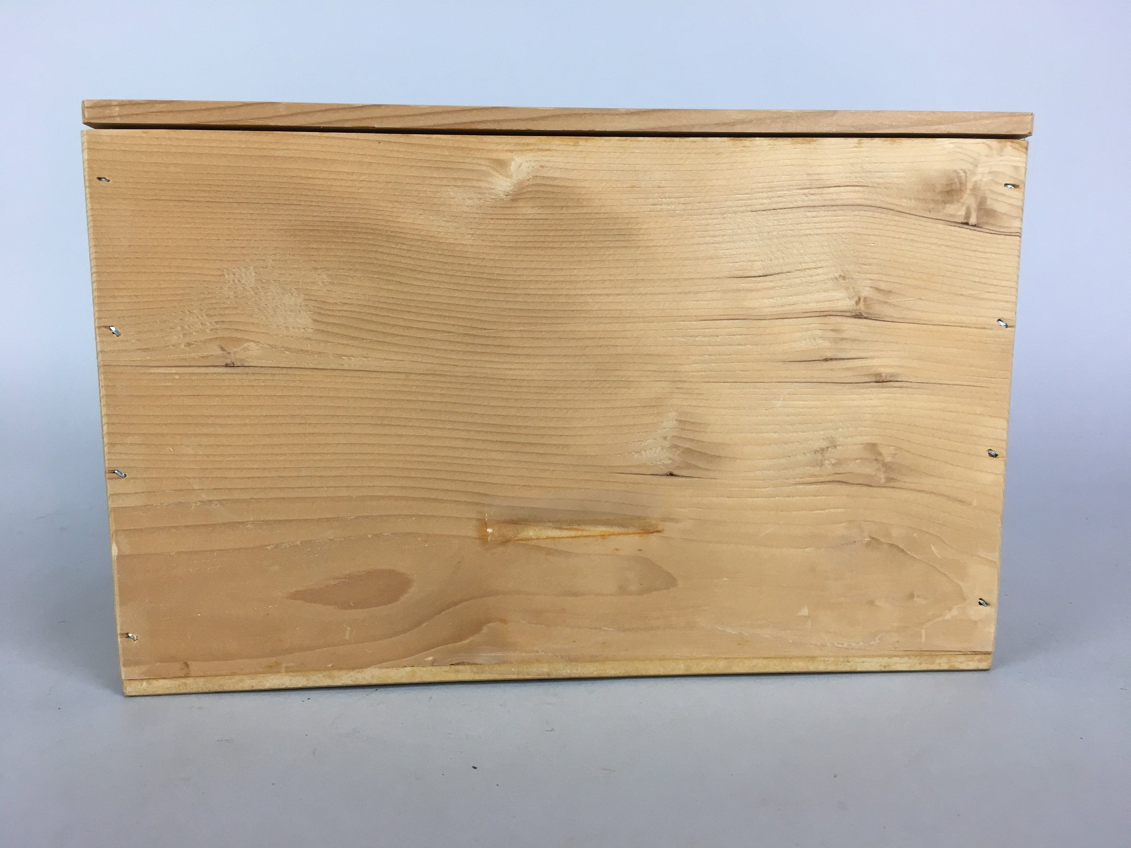 Jpanese Wooden Storage Box Pottery Vtg Hako Inside 22.5x14x14cm WB782