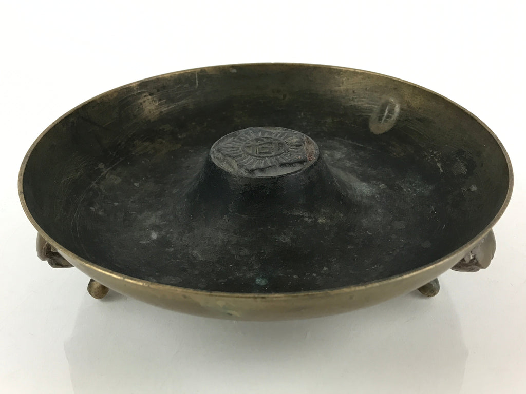 Korean Ginsei Brassware Crafts Incense Burner Ashtray Vtg Three Legs Haizara JK4