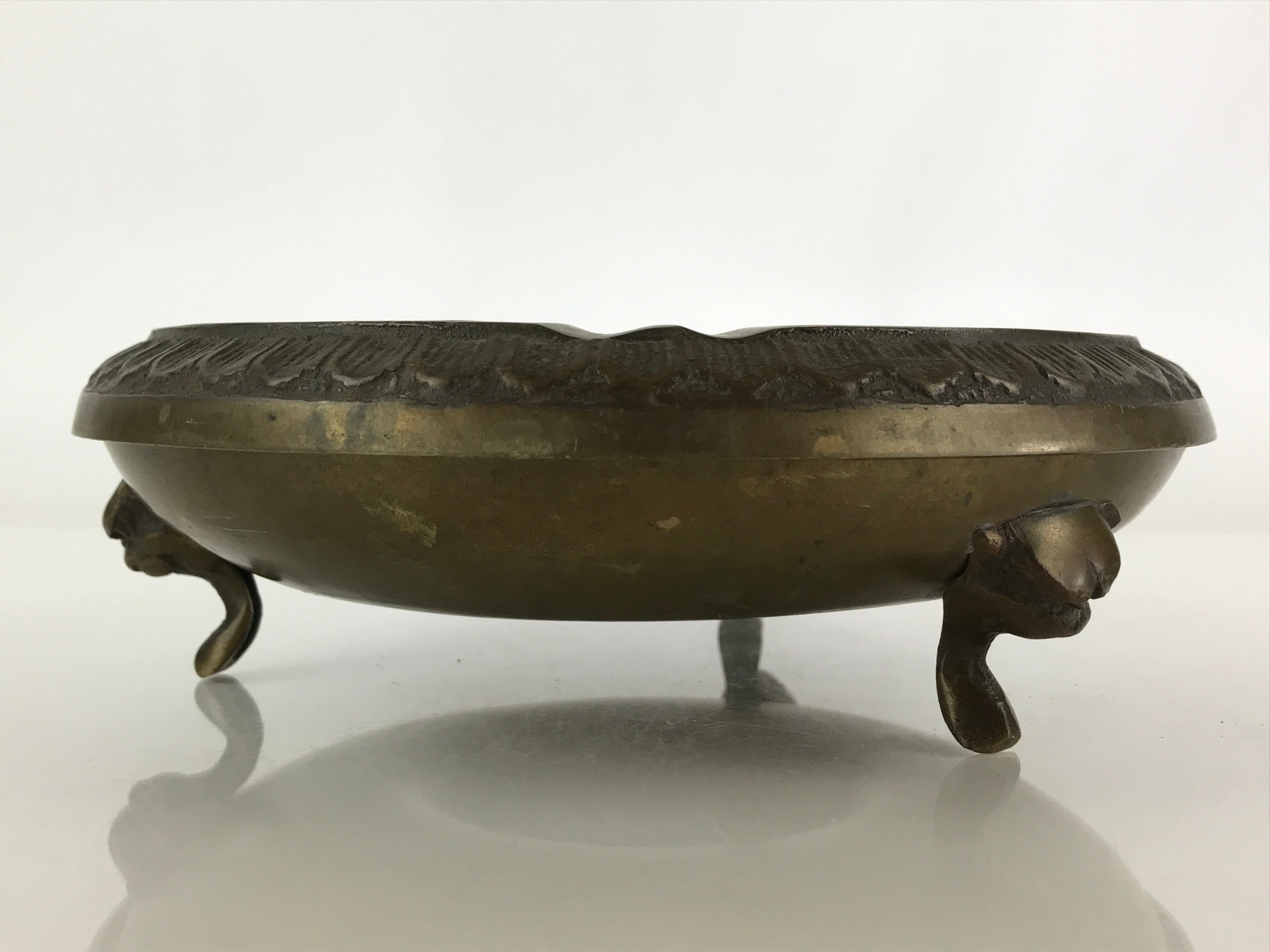 Korean Ginsei Brassware Crafts Incense Burner Ashtray Vtg Three Legs Haizara JK4
