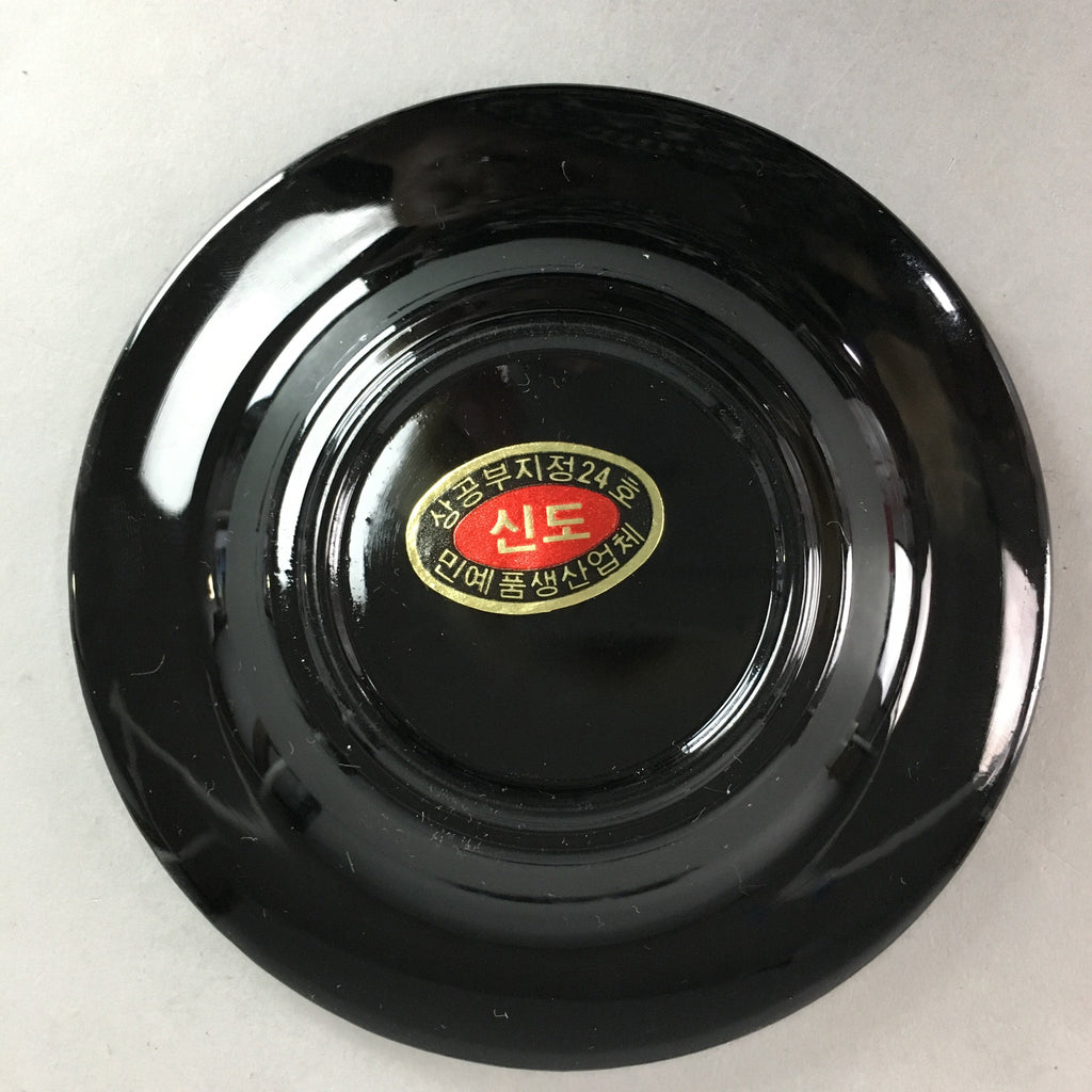 Korean Saucer Set 6pc Set Lacquerware Replica Vtg Chataku Shell Inlay PT890