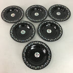 Korean Saucer Set 6pc Set Lacquerware Replica Vtg Chataku Shell Inlay PT890