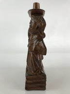 Korean Wood Carving Old Couple Figurine Vtg Hand-Crafted Brown Woodcraft BD841