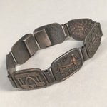 Metal Souvenir Bracelet Vtg Building Bridge Peace JK110