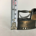 Miniature Charcoal Iron Pencil Sharpener Vtg Zinc Metal Brown J596
