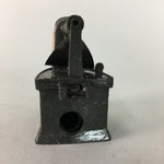 Miniature Charcoal Iron Pencil Sharpener Vtg Zinc Metal Brown J596