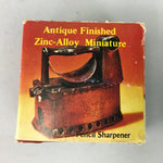 Miniature Charcoal Iron Pencil Sharpener Vtg Zinc Metal Brown J596