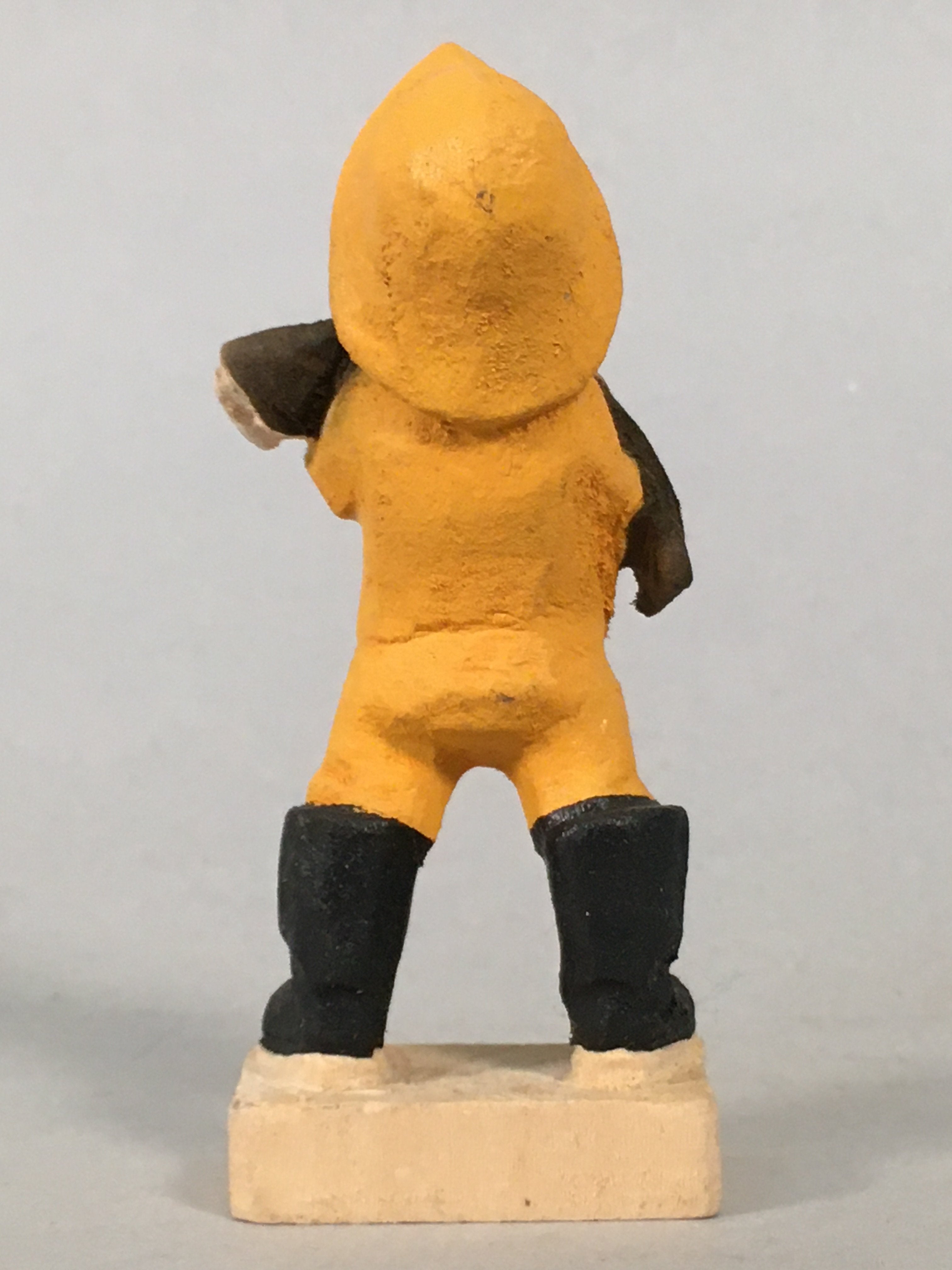 Norwegian Wooden Figurine Henning Doll Vtg Kokeshi Fisherman Yellow KF500