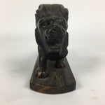 Philippines Wooden Brown Lion Statue Figurine Vtg Wood Carving Ornament BD765