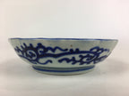 Shipping: Antique C1900 Japanese Porcelain Deep Plate Sometsuke Blue Flower PY13