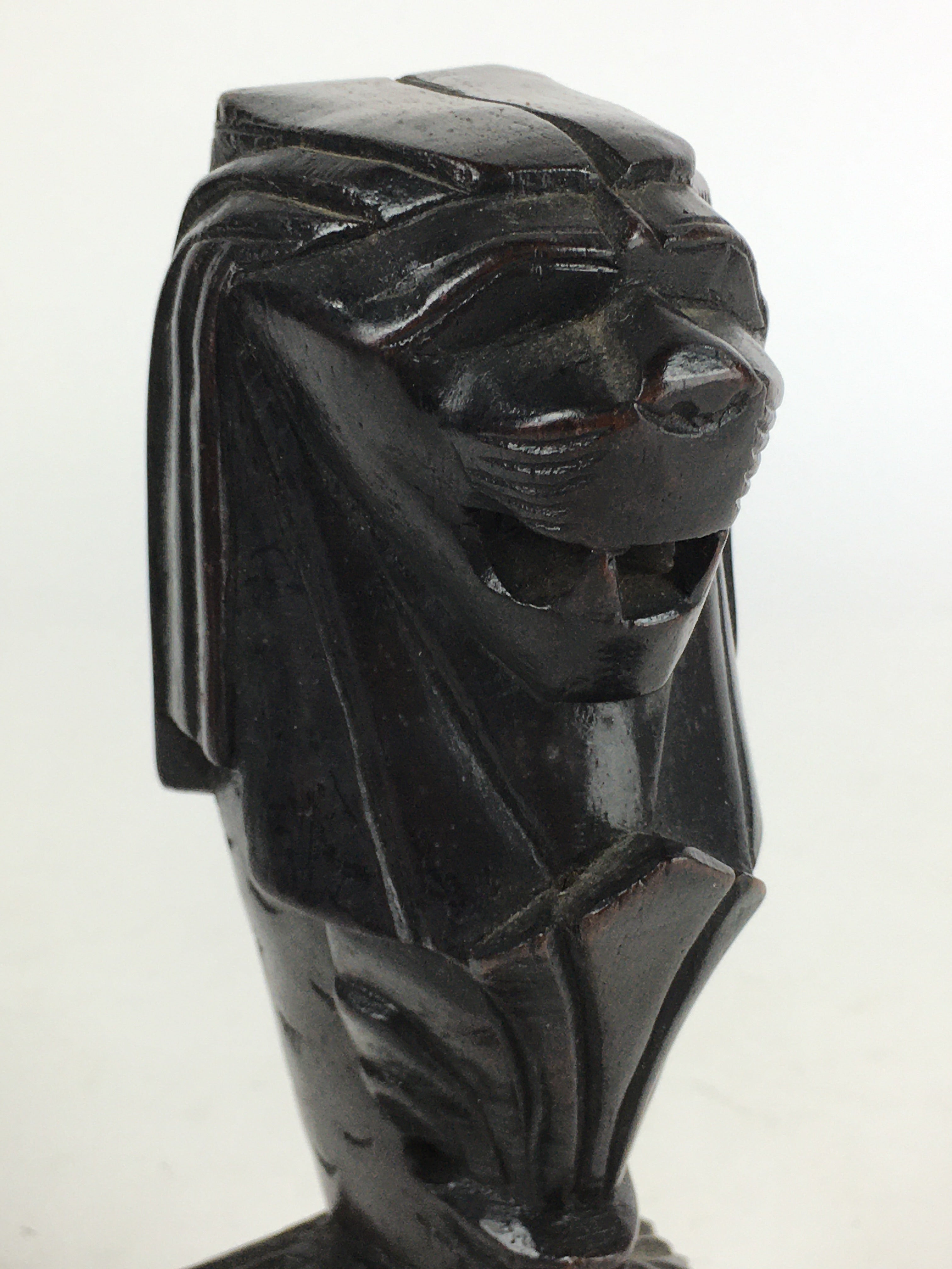 Singapore Wooden Merlion Statue Vtg Wood Carving Wood Craft Brown BD820