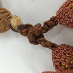 Tibetan Buddhism Wood Carving Prayer Beads Vtg Brown Juzu Japamala Style JZ71