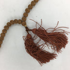 Tibetan Buddhism Wood Carving Prayer Beads Vtg Brown Juzu Japamala Style JZ71