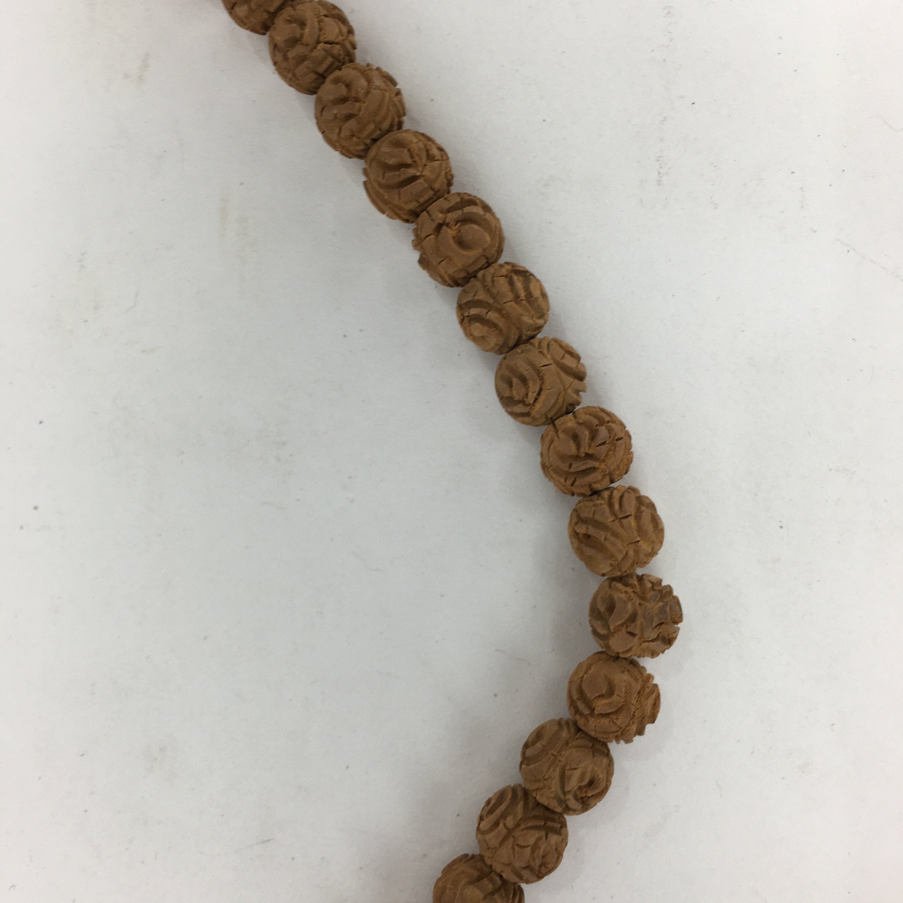 Tibetan Buddhism Wood Carving Prayer Beads Vtg Brown Juzu Japamala Style JZ71