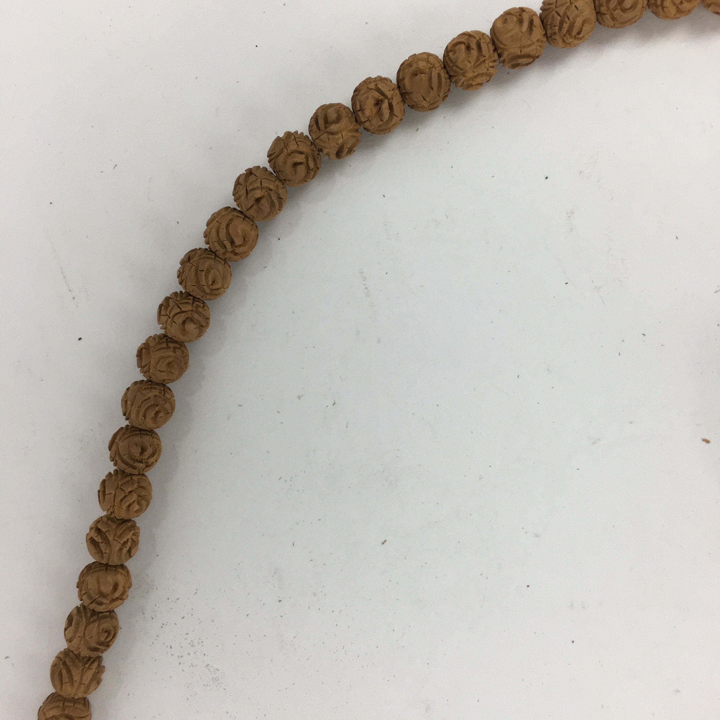 Tibetan Buddhism Wood Carving Prayer Beads Vtg Brown Juzu Japamala Style JZ71