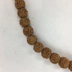 Tibetan Buddhism Wood Carving Prayer Beads Vtg Brown Juzu Japamala Style JZ71