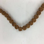 Tibetan Buddhism Wood Carving Prayer Beads Vtg Brown Juzu Japamala Style JZ71