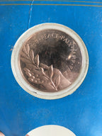 UNITED NATIONS 1976 Medal Vtg Medallion Neck Chain Medal Case JK411