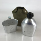 US Army Water Flask Bottle With Green Fabric OD Cover Cup Vtg Made In Japan JK44