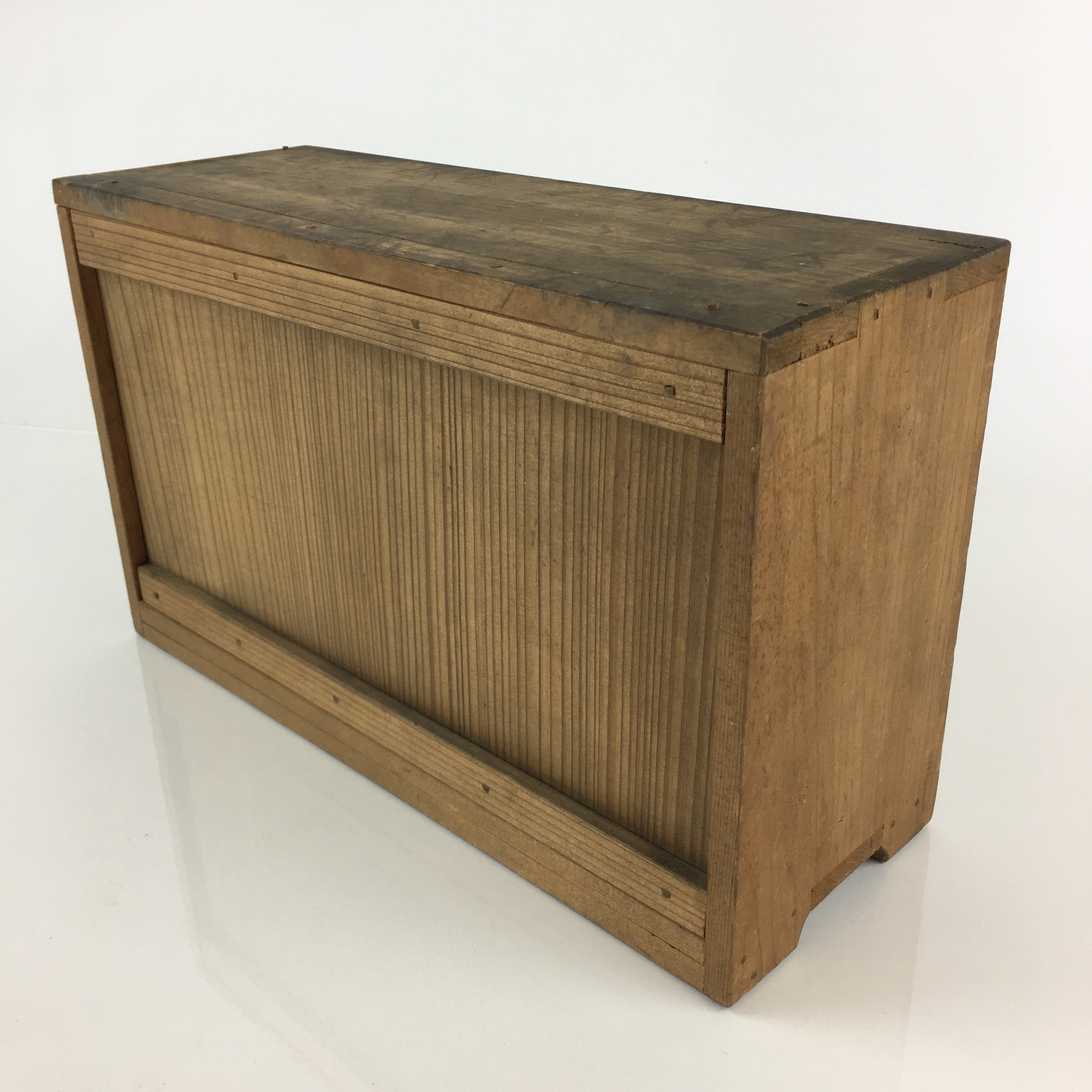 Vintage Japanese Wooden Pottery Storage Box Inside 10.5x33.5x18.5cm WB ...