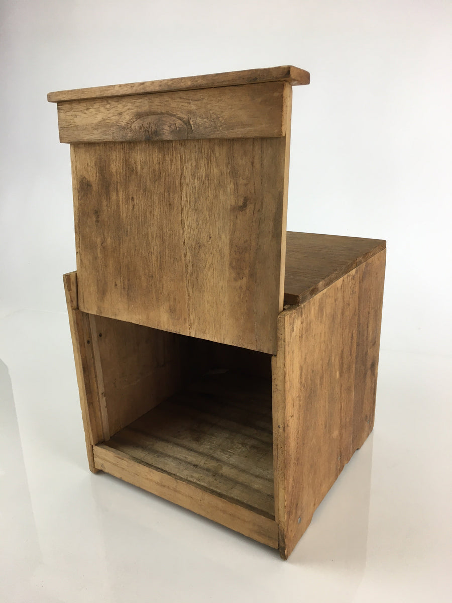 Vintage Japanese Wooden Pottery Storage Box Inside 20x20x17.5cm WB983 ...