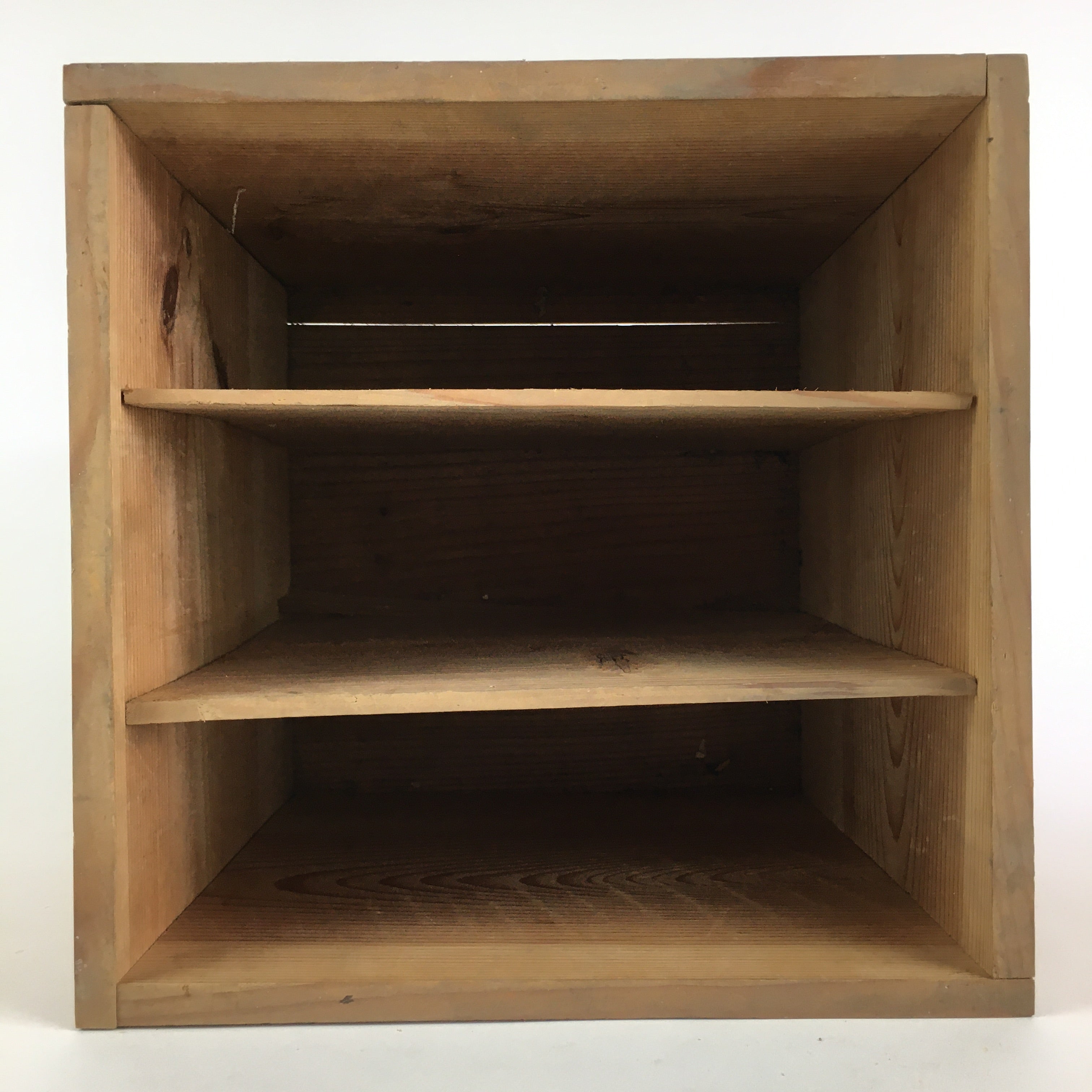 Vintage Japanese Wooden Pottery Storage Box Inside 25x25x25.5cm WB959