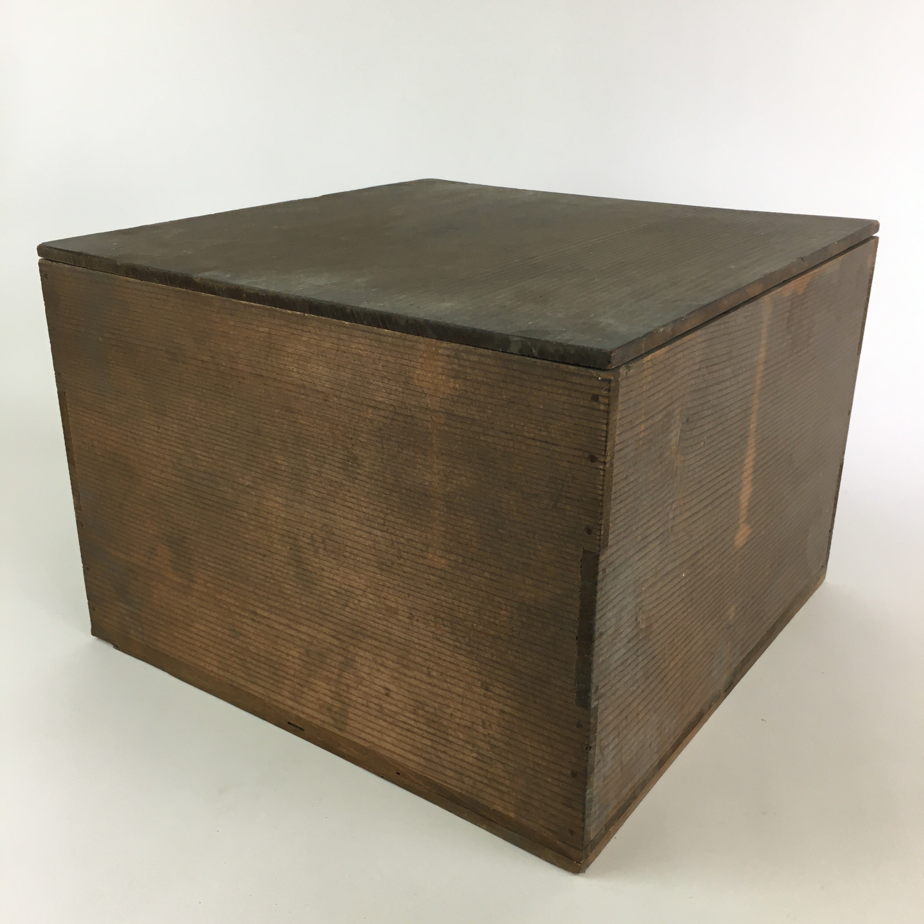 Vintage Japanese Wooden Pottery Storage Box Inside 34.5x34.5x23cm WB97 ...