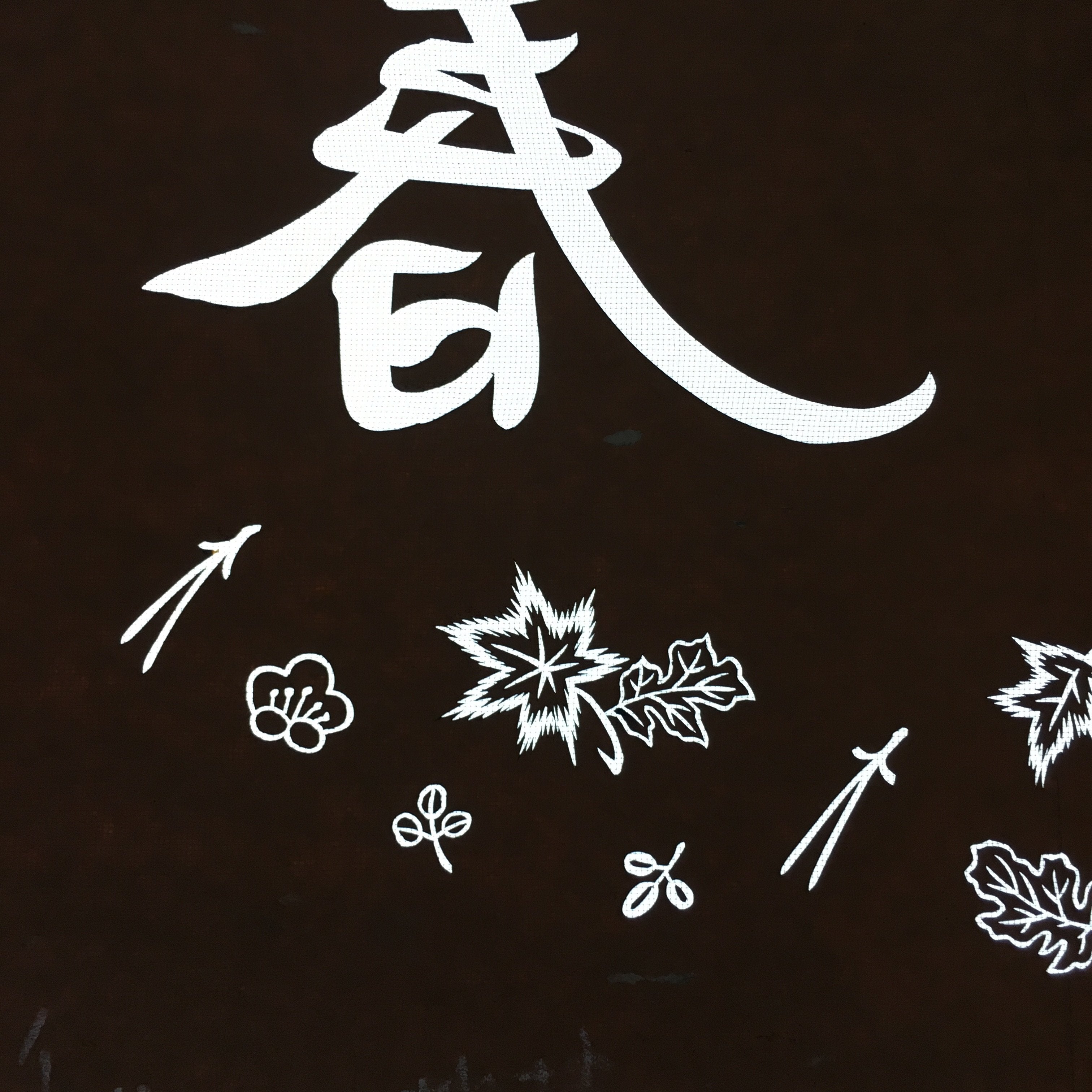 Vtg Japanese Katagami Kimono Stencil Katazome Kanji Spring Leaf Design C512