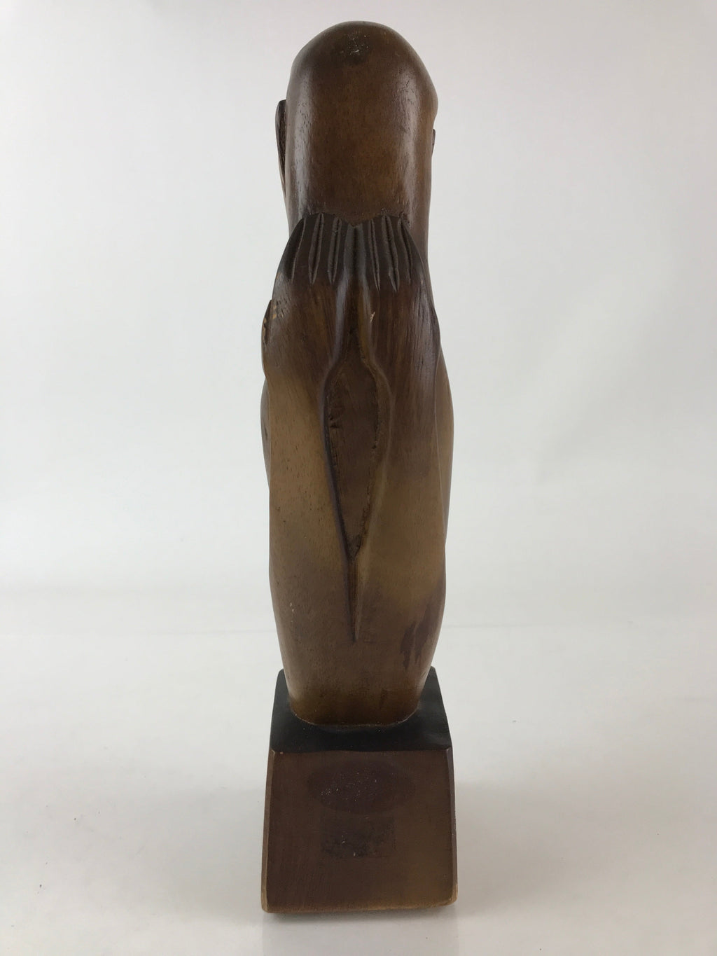 Wood Carving Men And Women Staring Each Other Figurine Vtg Woodcraft Brown BD856
