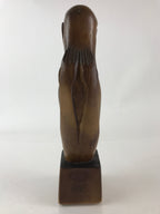 Wood Carving Men And Women Staring Each Other Figurine Vtg Woodcraft Brown BD856