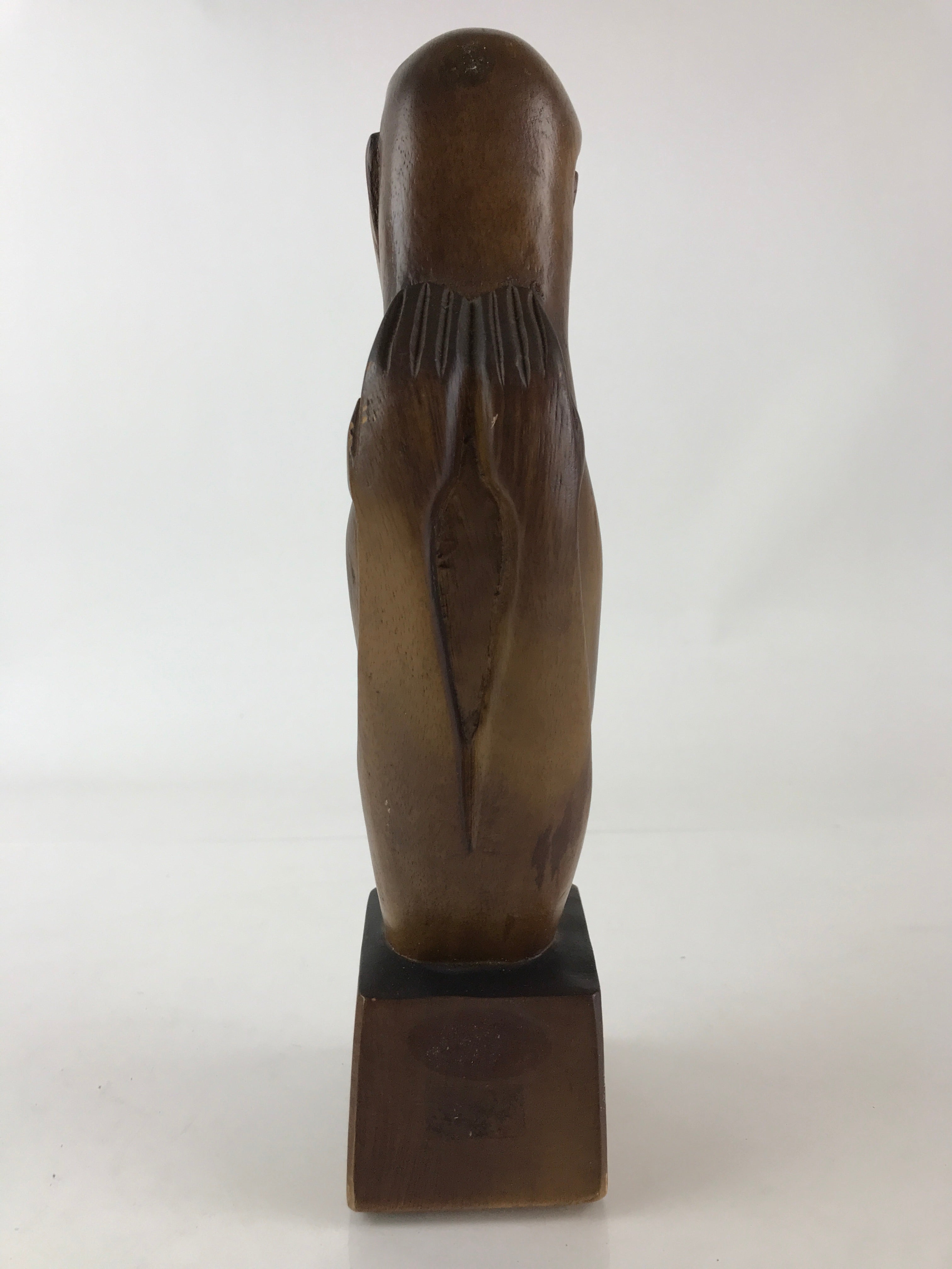 Wood Carving Men And Women Staring Each Other Figurine Vtg Woodcraft Brown BD856