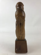 Wood Carving Men And Women Staring Each Other Figurine Vtg Woodcraft Brown BD856