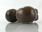 Wood Carving Men And Women Staring Each Other Figurine Vtg Woodcraft Brown BD856