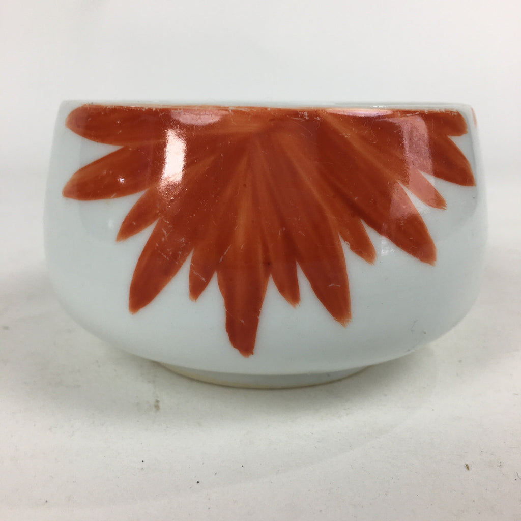 apanese Porcelain Kouzan Kiln Teacup Yunomi Vtg Pottery White Red Sencha TC255