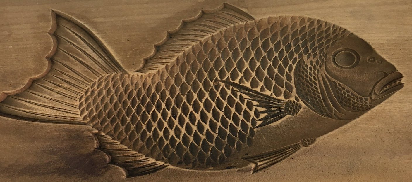 Japanese Wooden Kashigata Cake Mold on Chidori Vintage