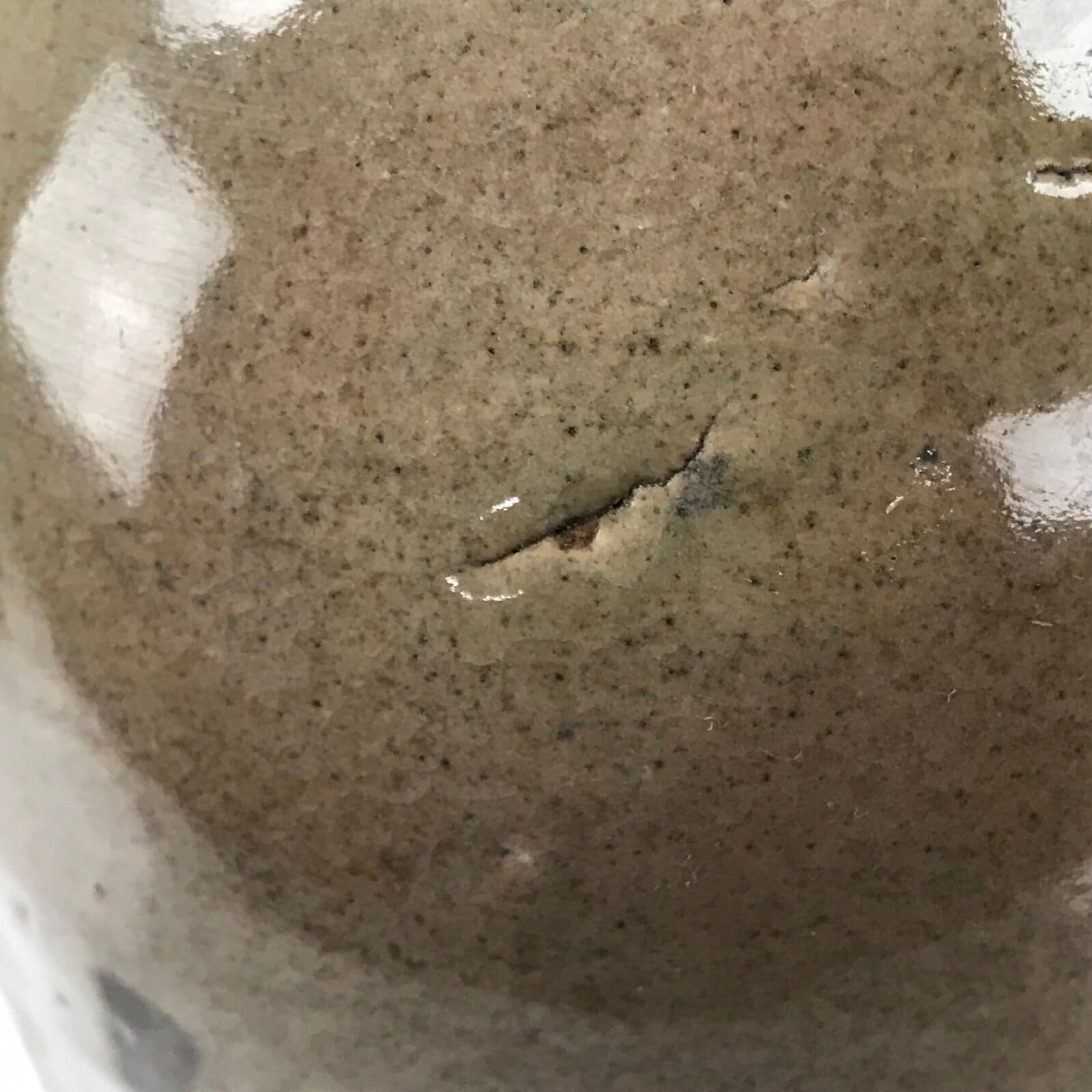 Antique C1880 Japanese Ceramic Sake Bottle Kayoi-Tokkuri Black Kanji Gray TS672