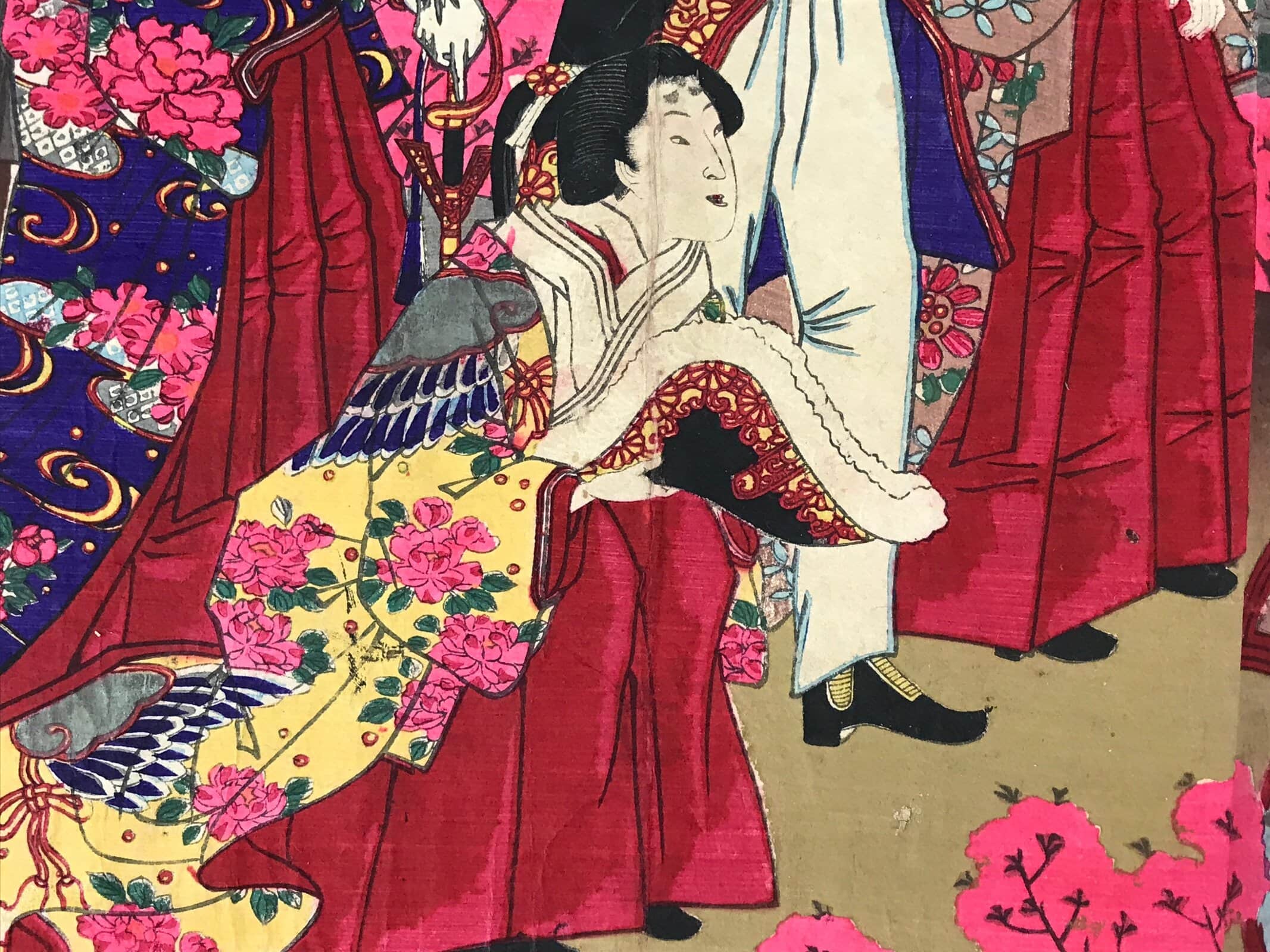 Antique C1880 Japanese Ukiyoe Woodblock Print Kuniaki Shiba Park FL247