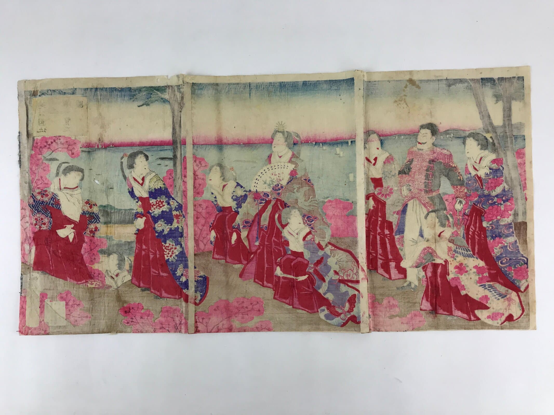 Antique C1880 Japanese Ukiyoe Woodblock Print Kuniaki Shiba Park FL247