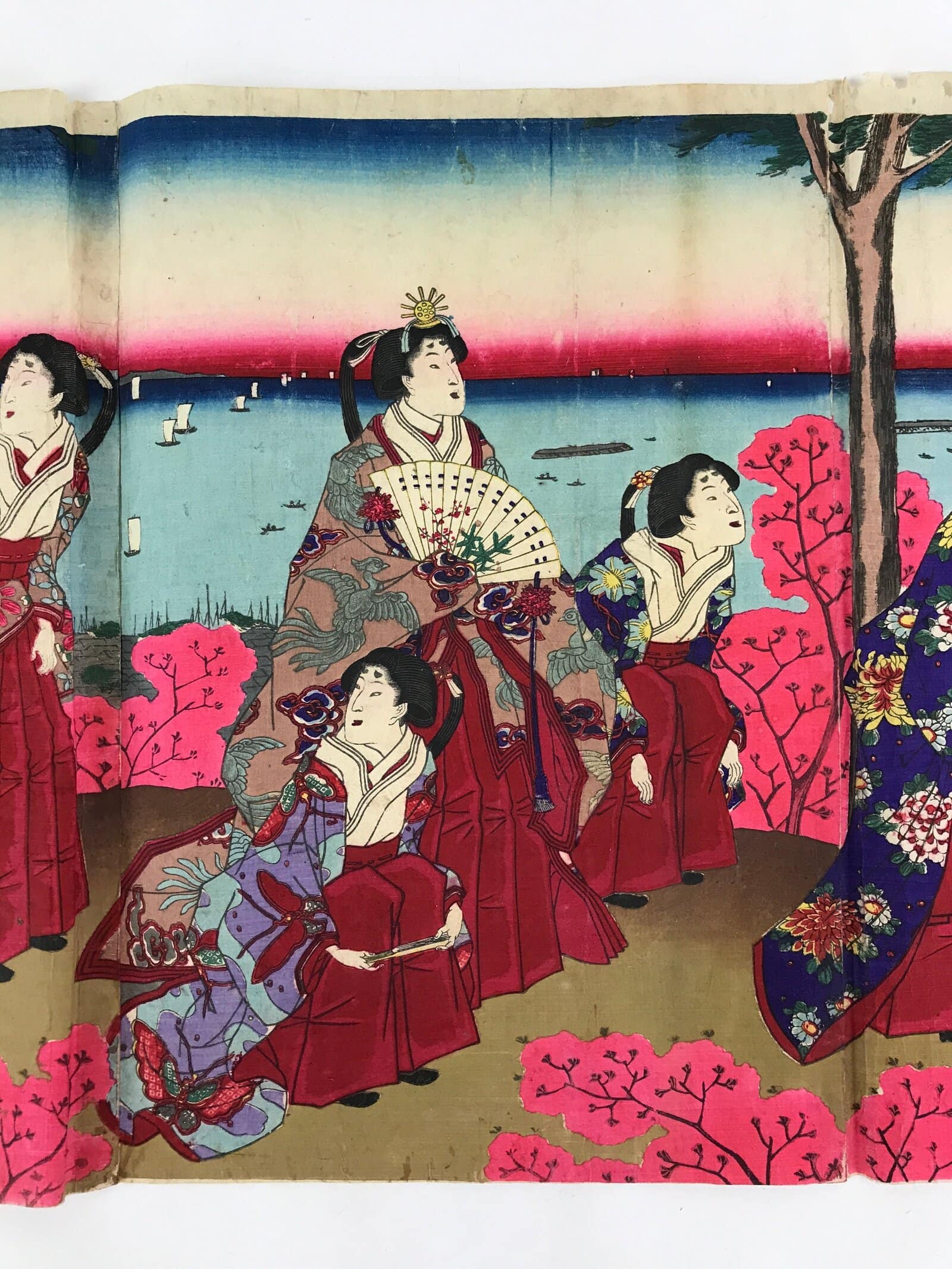 Antique C1880 Japanese Ukiyoe Woodblock Print Kuniaki Shiba Park FL247