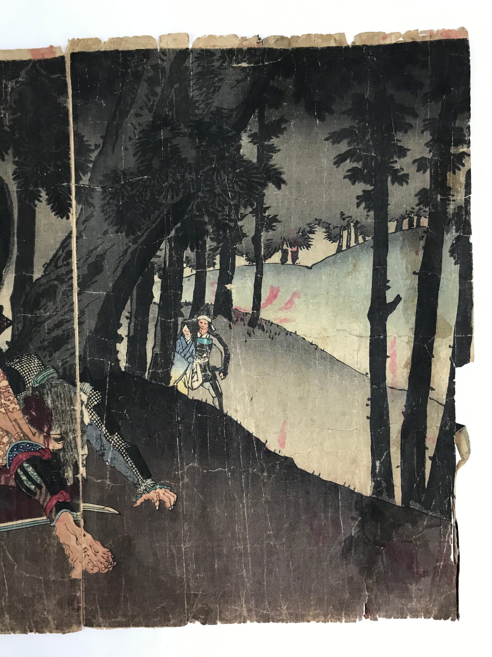 Antique C1880 Japanese Ukiyoe Woodblock Print Osaka Toyotomi Tokugawa FL248