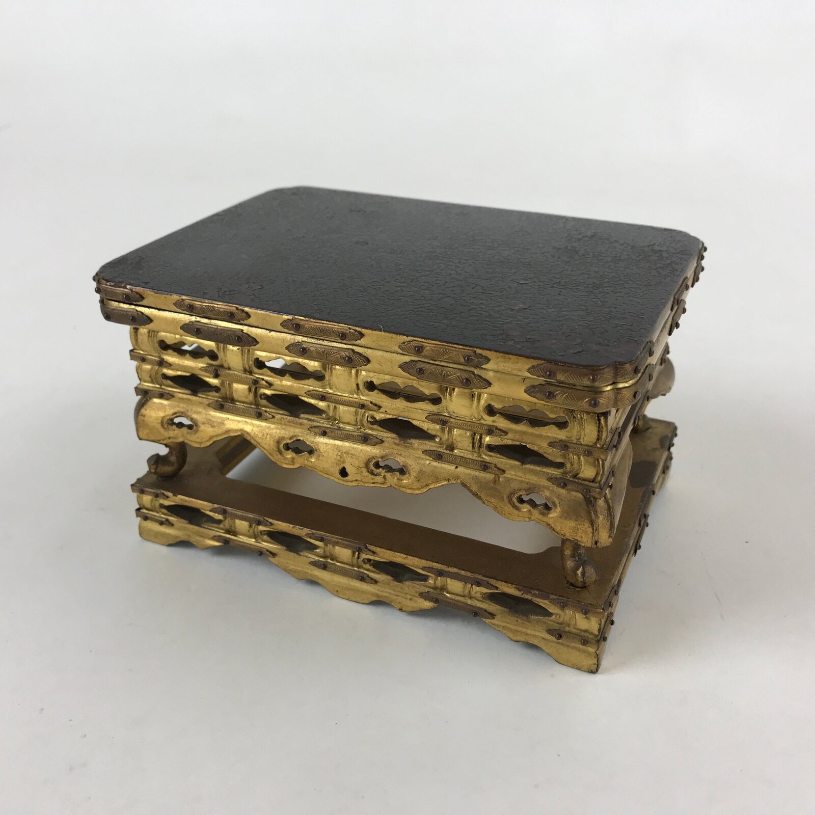 Antique C1900 Japanese Buddhist Altar Wood Lacquer Offering Table Wakasa BA102