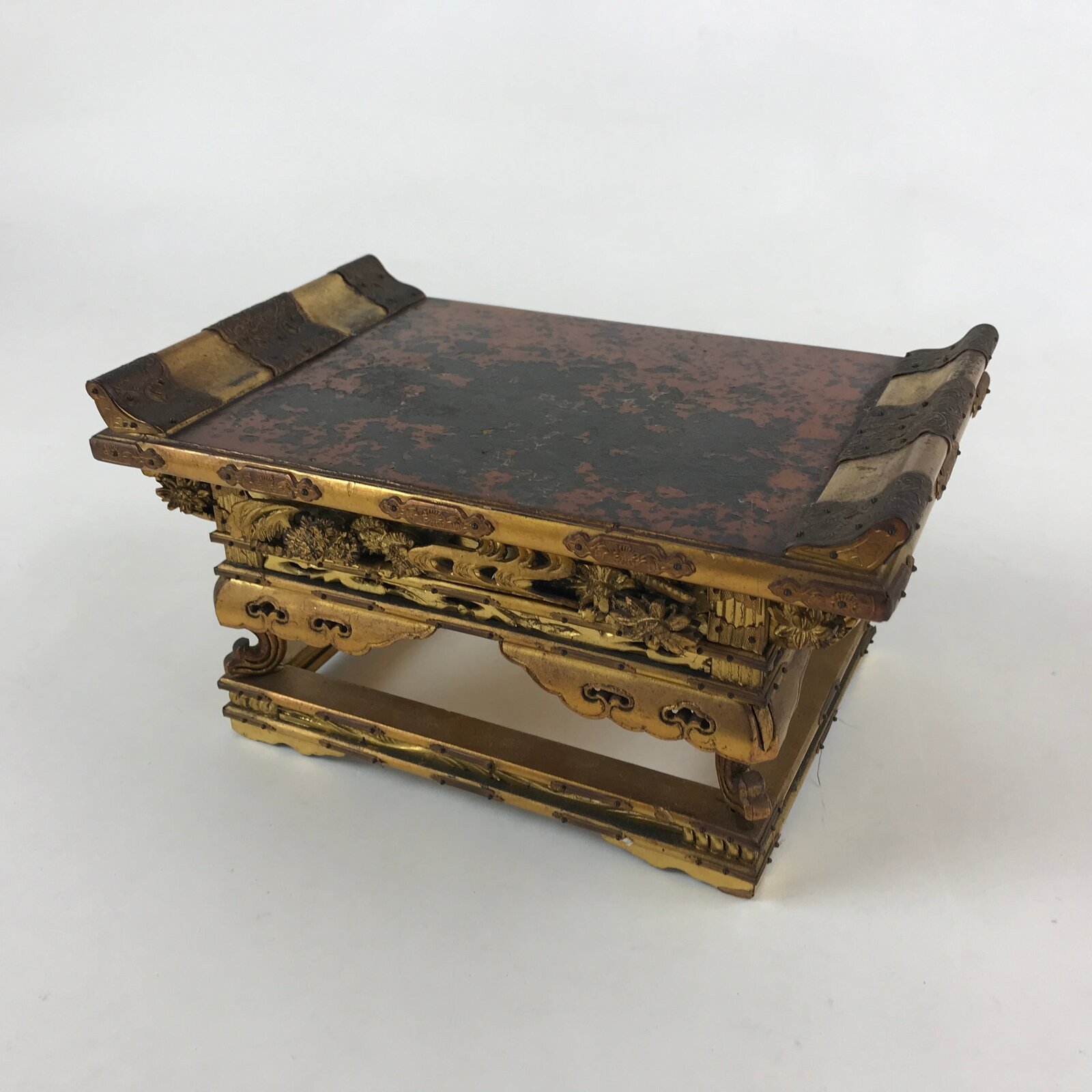 Antique C1900 Japanese Buddhist Altar Wood Lacquer Offering Table Wakasa BA103